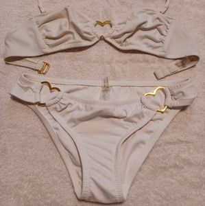 Victoria's Secret bikini. White with heart detail. XS.